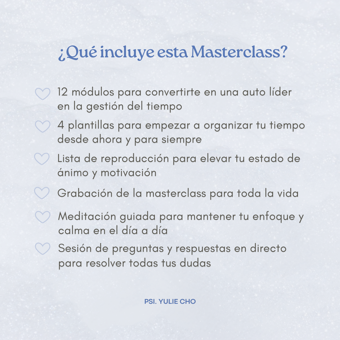 Masterclass: Se dueña de tu tiempo